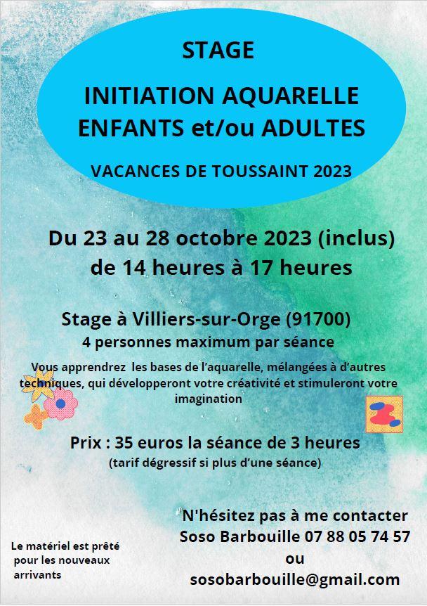 Stage aquarelle toussaint 2023